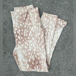 Fabletics Pure Luxe Leggings in Pink and Cream Pattern